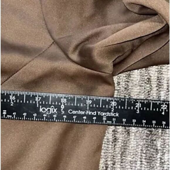 Vintage High Collar Midi Dress Size Medium? Brown - Picture 3 of 7